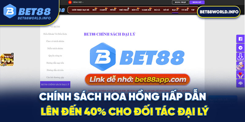 chính sách hoa hồng hấp dẫn lên đến 40%